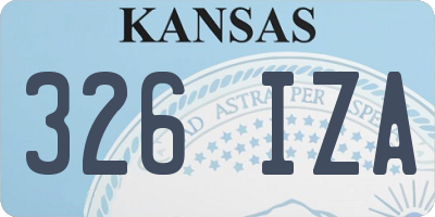 KS license plate 326IZA