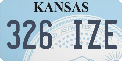 KS license plate 326IZE