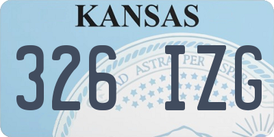 KS license plate 326IZG
