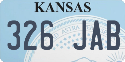 KS license plate 326JAB