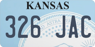 KS license plate 326JAC