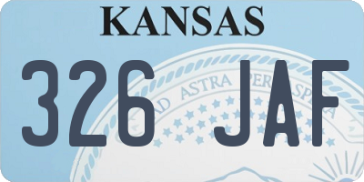 KS license plate 326JAF