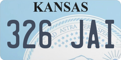 KS license plate 326JAI