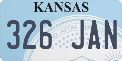 KS license plate 326JAN