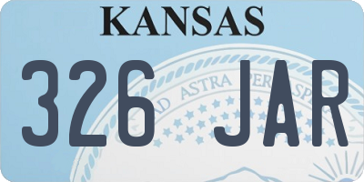 KS license plate 326JAR