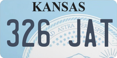 KS license plate 326JAT