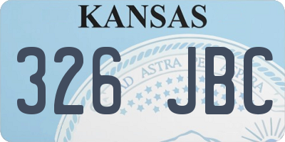 KS license plate 326JBC