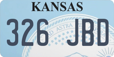 KS license plate 326JBD