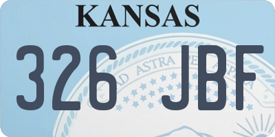 KS license plate 326JBF