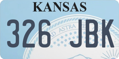 KS license plate 326JBK
