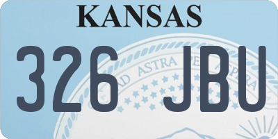 KS license plate 326JBU