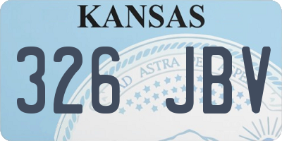 KS license plate 326JBV