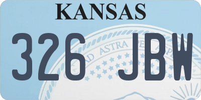KS license plate 326JBW