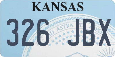 KS license plate 326JBX