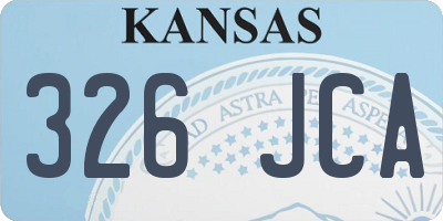 KS license plate 326JCA