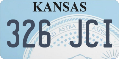 KS license plate 326JCI