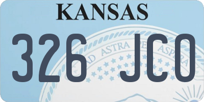 KS license plate 326JCO
