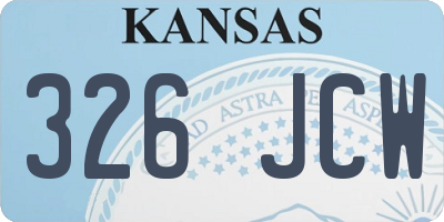 KS license plate 326JCW