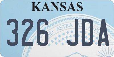 KS license plate 326JDA