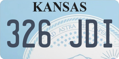 KS license plate 326JDI