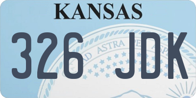 KS license plate 326JDK