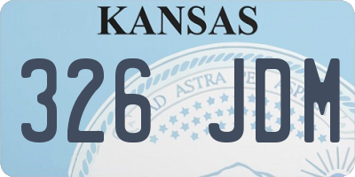 KS license plate 326JDM