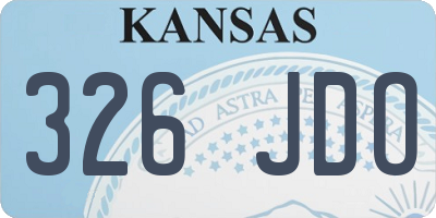 KS license plate 326JDO