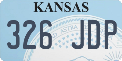 KS license plate 326JDP