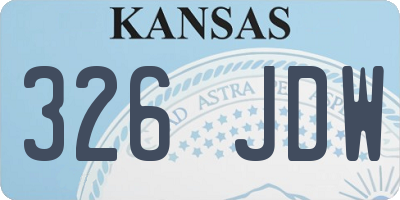KS license plate 326JDW
