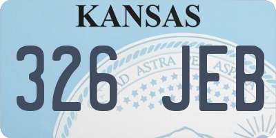 KS license plate 326JEB