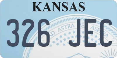 KS license plate 326JEC