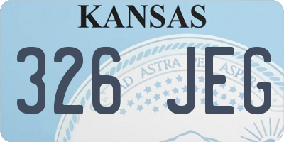 KS license plate 326JEG