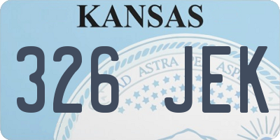 KS license plate 326JEK