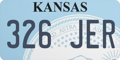 KS license plate 326JER