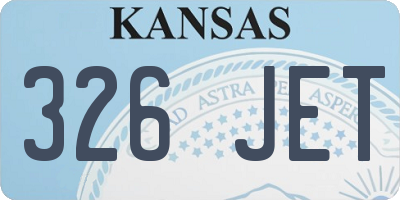 KS license plate 326JET