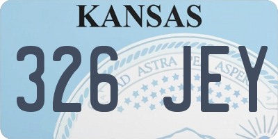 KS license plate 326JEY