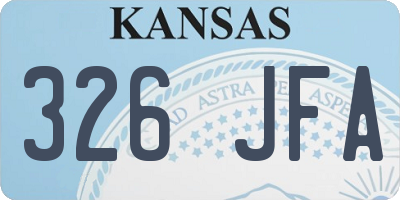 KS license plate 326JFA