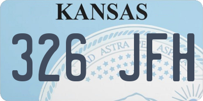 KS license plate 326JFH