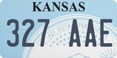 KS license plate 327AAE