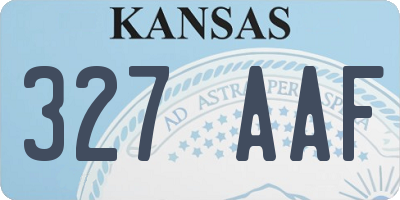 KS license plate 327AAF