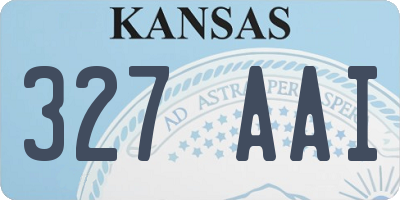 KS license plate 327AAI
