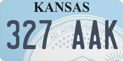 KS license plate 327AAK