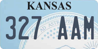 KS license plate 327AAM