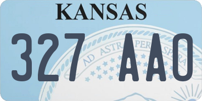 KS license plate 327AAO