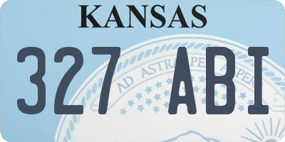 KS license plate 327ABI