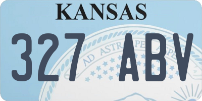 KS license plate 327ABV