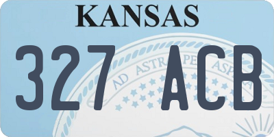 KS license plate 327ACB