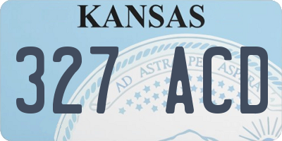 KS license plate 327ACD