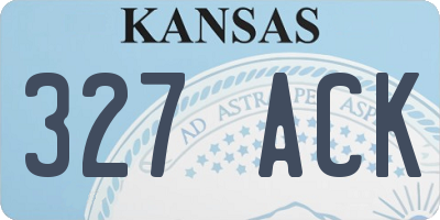 KS license plate 327ACK