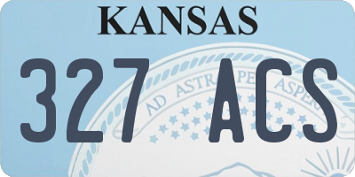 KS license plate 327ACS